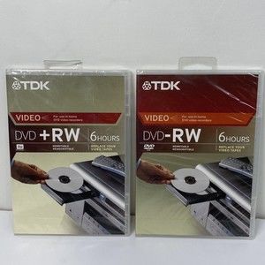 TDK DVD RW 6 Hours 4x 4.7GB Rewriteable DVD Media Lot of 2